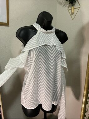 Ruffle Cold-Shoulder Halter Camisole